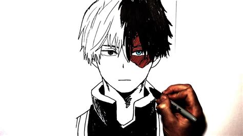 How To Draw Shoto Todoroki Step By Step My Hero Academia Youtube