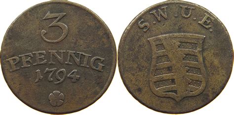 Sachsen Weimar Eisenach Pfennig Karl August Ss Ma