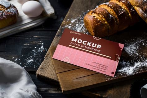 Bakery Business Card Mockup Design Premium Ai Generated Psd