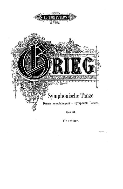 Symphonic Dances Op Grieg Edvard Imslp Free Sheet Music Pdf