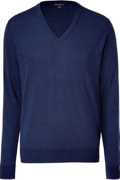 John Smedley Indigo V Neck Sweater In Blue For Men Indigo Lyst