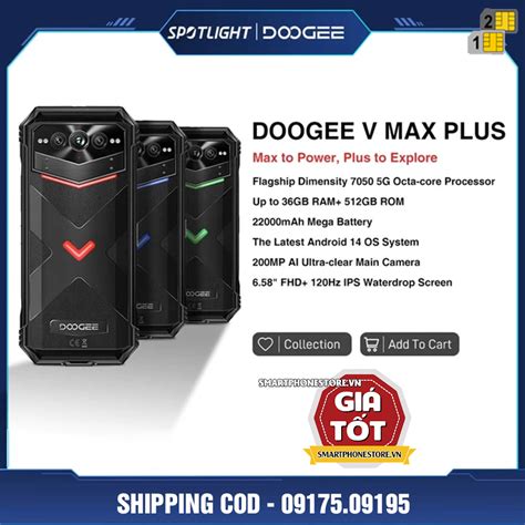 Doogee Vmax Plus 5G IP68 69K Pin22000mAh Ram36GB Rom512GB Cam200 32M