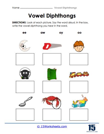 Diphthongs Phonics Worksheets Games Activities Practice