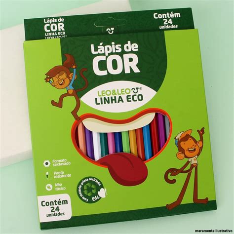 Lápis De Cor 24 Unidades Sextavado Linha Eco Leo E Leo Feira da