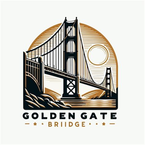 Golden Gate Logo Illustration Premium Ai Generated Vector