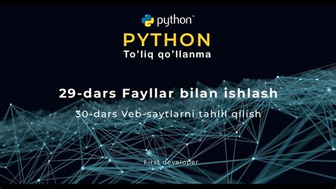 29 Dars Fayllar Bilan Ishlash Python Dasturlash Tilida YouTube