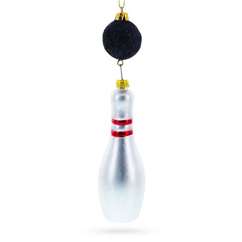 Striking Bowling Ball Blown Glass Christmas Ornament