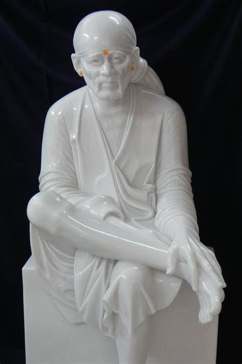 Plain Hindu White Marble Shirdi Sai Baba Statue For Worship Size