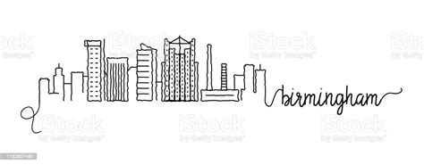 Birmingham City Skyline Doodle Sign Stock Illustration Download Image