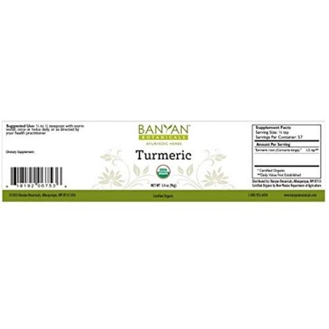 Banyan Botanicals Turmeric Powder Usda Organic Spice Jar