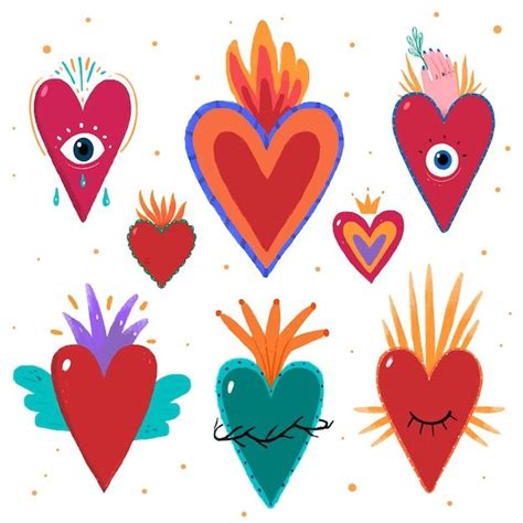 Conjunto Religioso De Corazones Sagrados Free Vector Freepik