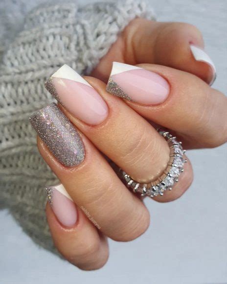 Christmas Holiday Nails For A Festive Look Neutral Glitter V