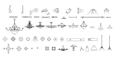 【室內設計常用cad圖庫圖塊大全】燈具類吊燈立燈檯燈cad圖庫圖塊大全 建築cad設計資源庫