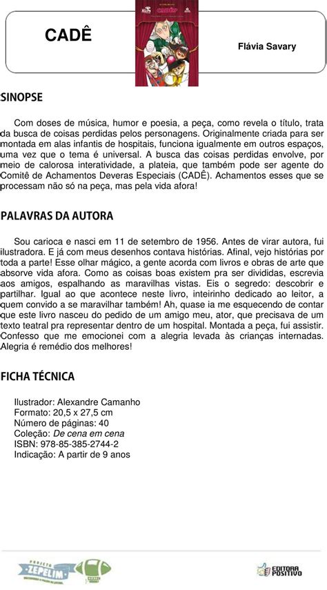 CADÊ SINOPSE PALAVRAS DA AUTORA FICHA TÉCNICA Flávia Savary PDF Free