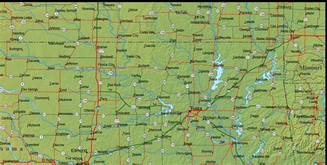 Map of Oklahoma and the Surrounding Region