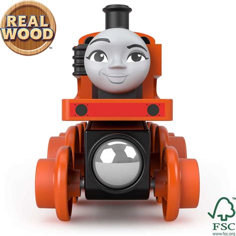 Snapklik Wooden Railway Toy Train Nia Push Along Wood Engine