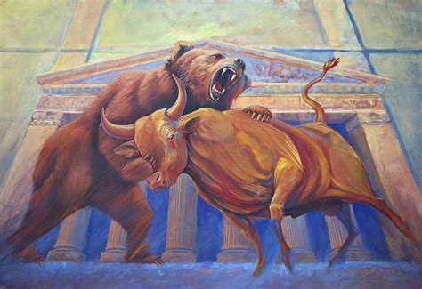 Bear vs Bull Painting by rob corsetti | Saatchi Art