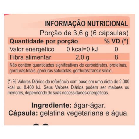 Gelatina Vegetal Agar Agar 600mg 60 Capsulas Unilife Submarino