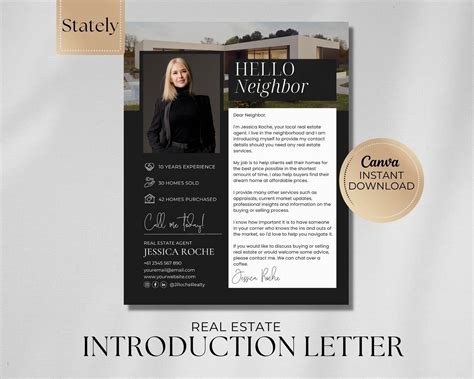 Real Estate Introduction Letter New Agent Flyer Luxury Real Estate