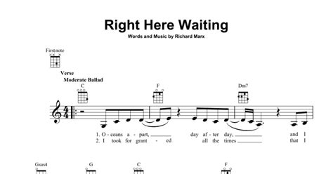 Right Here Waiting Ukulele Print Sheet Music Now