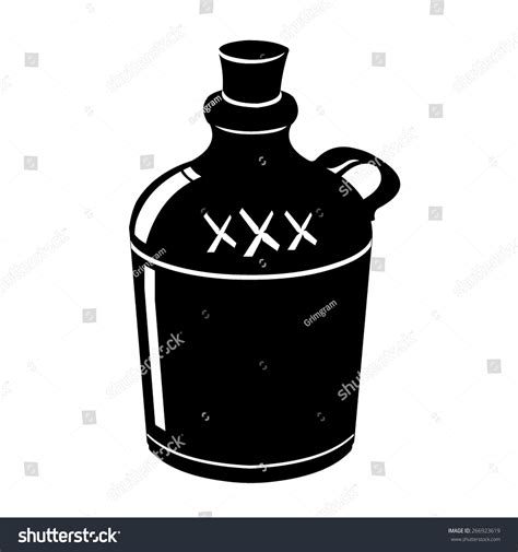 Vector Illustration Retro Jug Moonshine Alcohol Moonshine Stock Vector