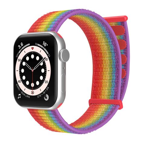 Bracelet Apple Watch Nylon Arc En Ciel Braceletsmartwatch Fr