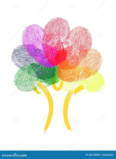 Arbre Fait D Empreintes Digitales Illustration Stock Illustration Du