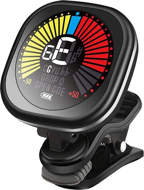 Guitar Tuner Rechargeable Wegrower Clip On Tuner With Lcd Color Display With Guitar Ukulele