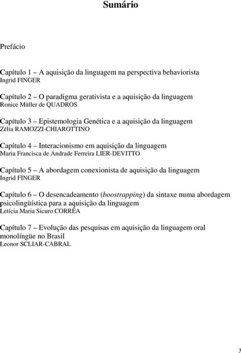 TEORIAS DE AQUISIÇÃO DA LINGUAGEM PDF Free Download