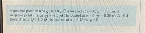 Solved A Positive Point Charge Q1 2 0μc Is Located At