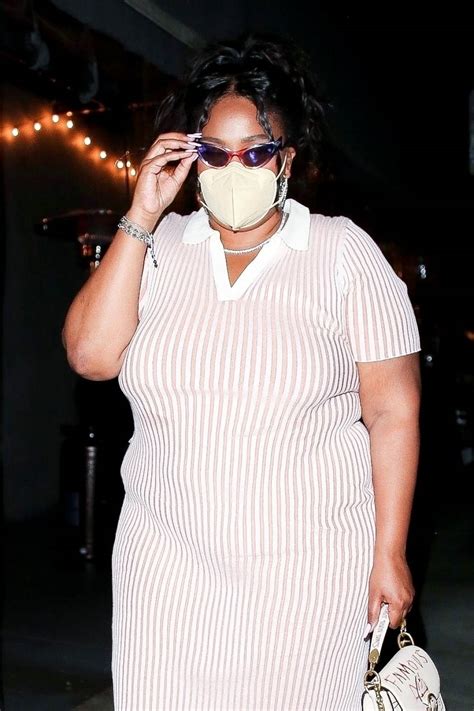 Lizzo In A Pink And White Striped Dress At Crossroads Kitchen In La 04132021 • Celebmafia