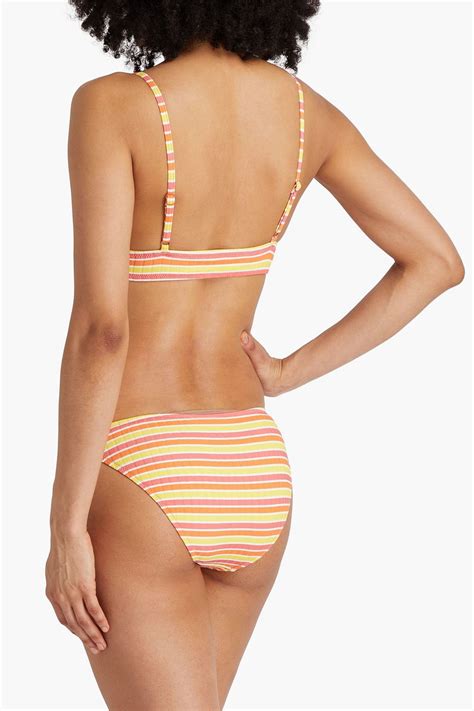 SOLID STRIPED The Rachel Striped Ribbed Low Rise Bikini Briefs THE