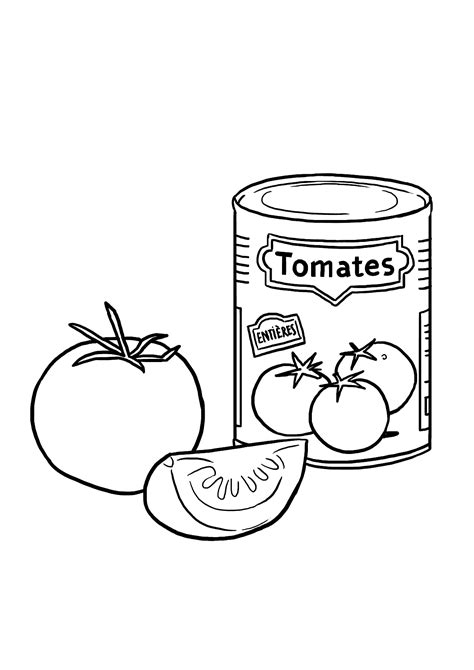 Tomate Lata Comida Tomates Pintarcolorear Tudodesenhos Animados Frutas