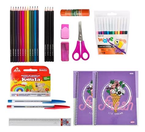 Kit Material Escolar Barato Caderno Menina Volta As Aulas Mercadolivre