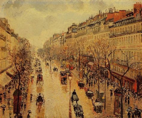 Boulevard Montmartre Afternoon, in the Rain, 1897 - Camille Pissarro ...