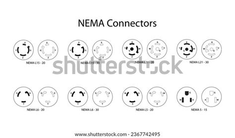 Rango De Conectores Nema Con Nomenclatura Vector De Stock Libre De