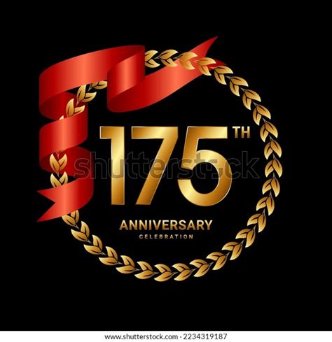 175th Anniversary Celebration Anniversary Logo Design Stock Vector