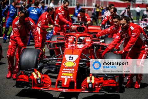 Sebastian Vettel Ger Ferrari Sf H On The Grid Spanish Gp