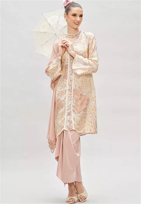 Buy Loveaisyah Loveaisyah Premium Batik Long Modern Kebaya And Satin Wrap