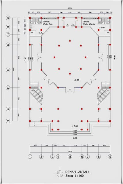 11 Gambar Denah Masjid Dan Prinsip Perencanaan Desain Lengkap