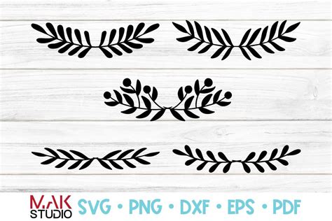 Leaf Dividers Svg Leaves Divider Bundle Decorative Dividers Dxf Border Svg So Fontsy