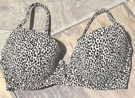 New Shade Shore Cheetah Print Swimsuit Bikini Top Underwire Padded