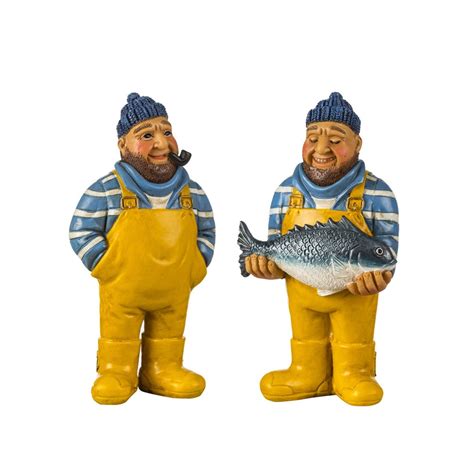 Pair Of Fishermen Figurines