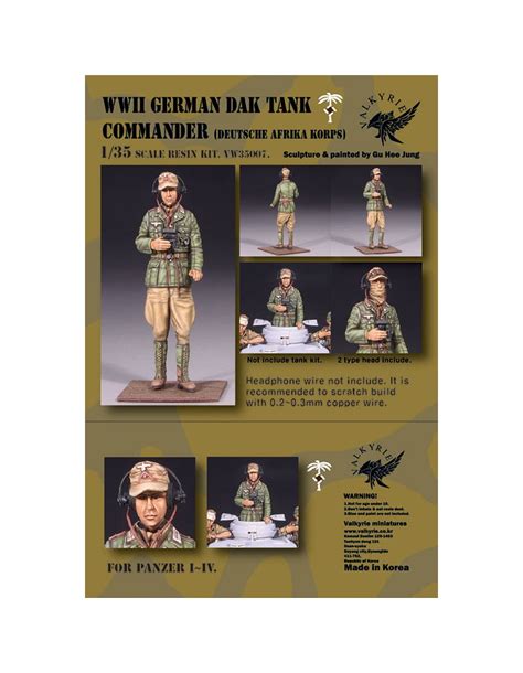 Valkyrie Miniature Vm35007 Wwii German Dak Tank Commander135