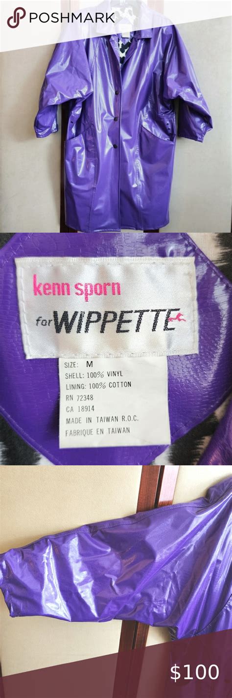 Vintage Kenn Sporn For Wippett Purple Vinyl Coat Size M Clothes