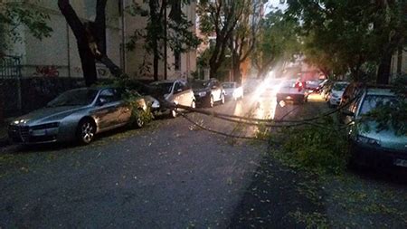 Salerno Vento Spezza Albero Danneggiate Auto A Torrione