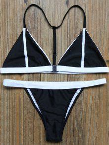 26 OFF 2021 V String Plunge Bikini Set In BLACK ZAFUL