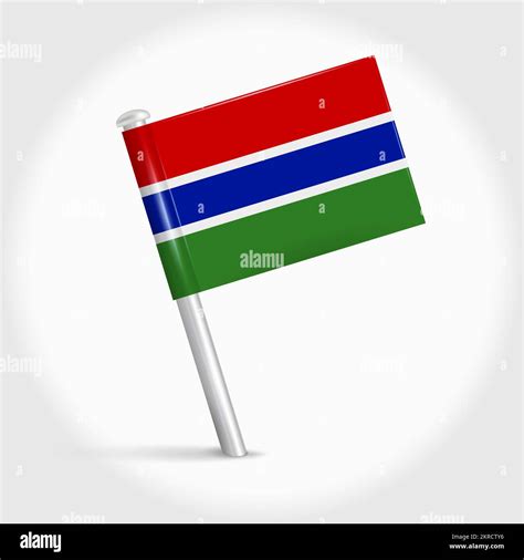 Icono de bandera del mapa de Gambia Marcador cartográfico de pennantes