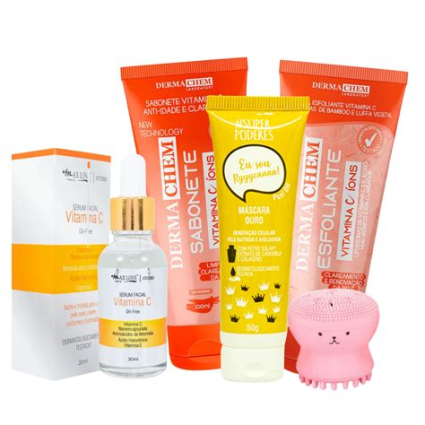 Kit Skin Care Vitamina C Clareamento De Manchas Limpeza De Pele