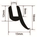 EPDM Square U Channel 15mm X 18mm RUBBERSMART